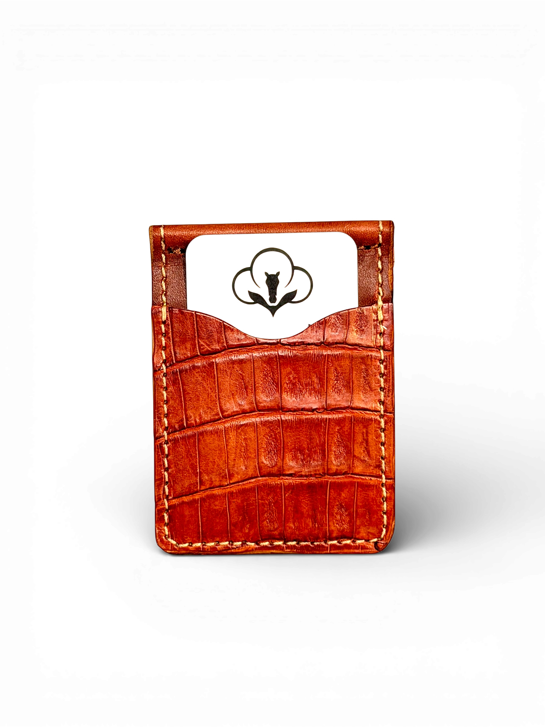 Vermillion Saddle Caiman Crocodile Wallet
