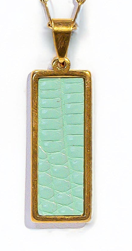 Exuma Lizard Rectangle Signature Pendant