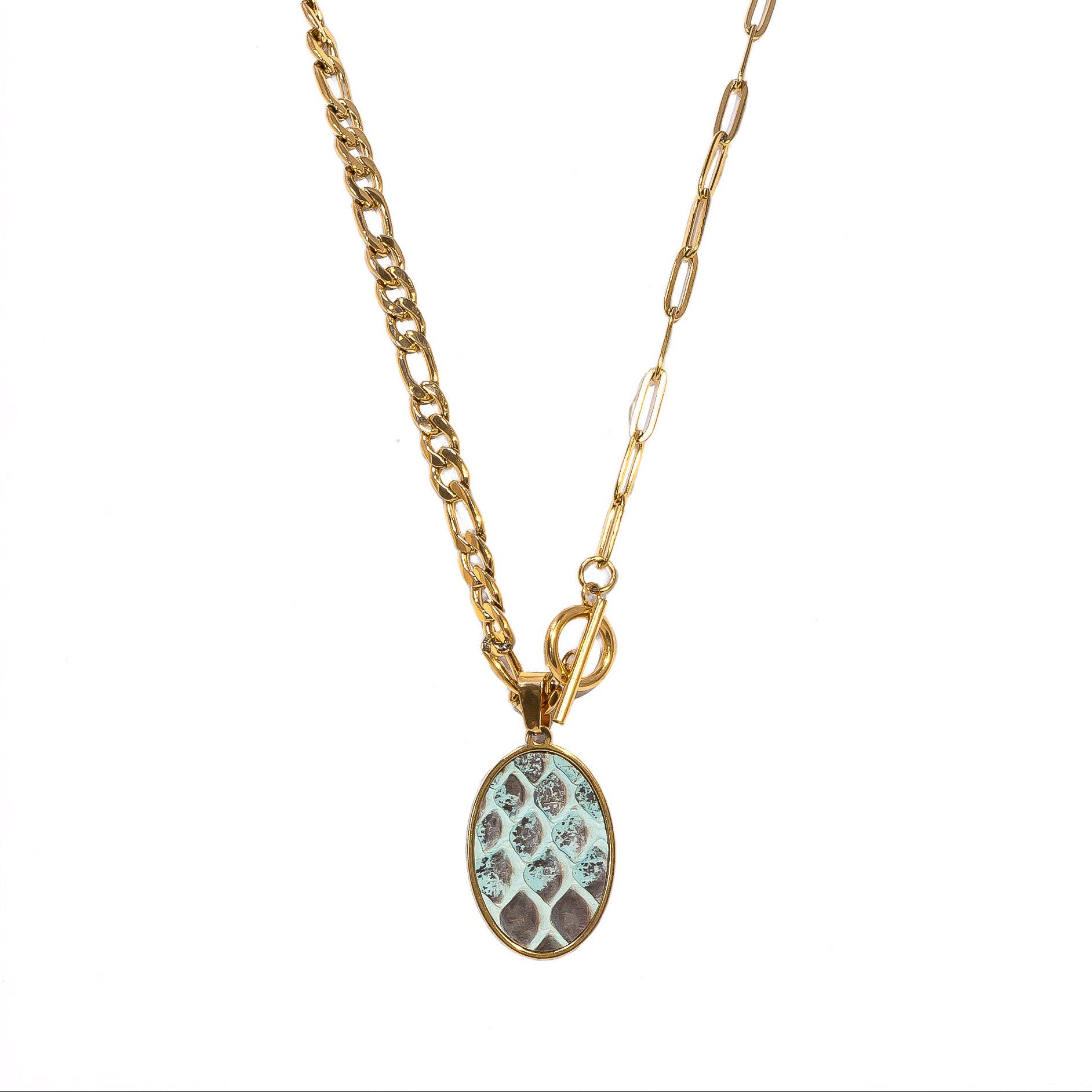 Exuma Python Oval Statement Necklace