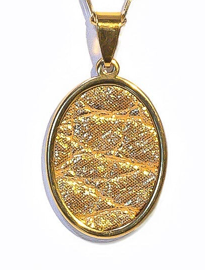 Grateful Gold Alligator Oval Signature Pendant