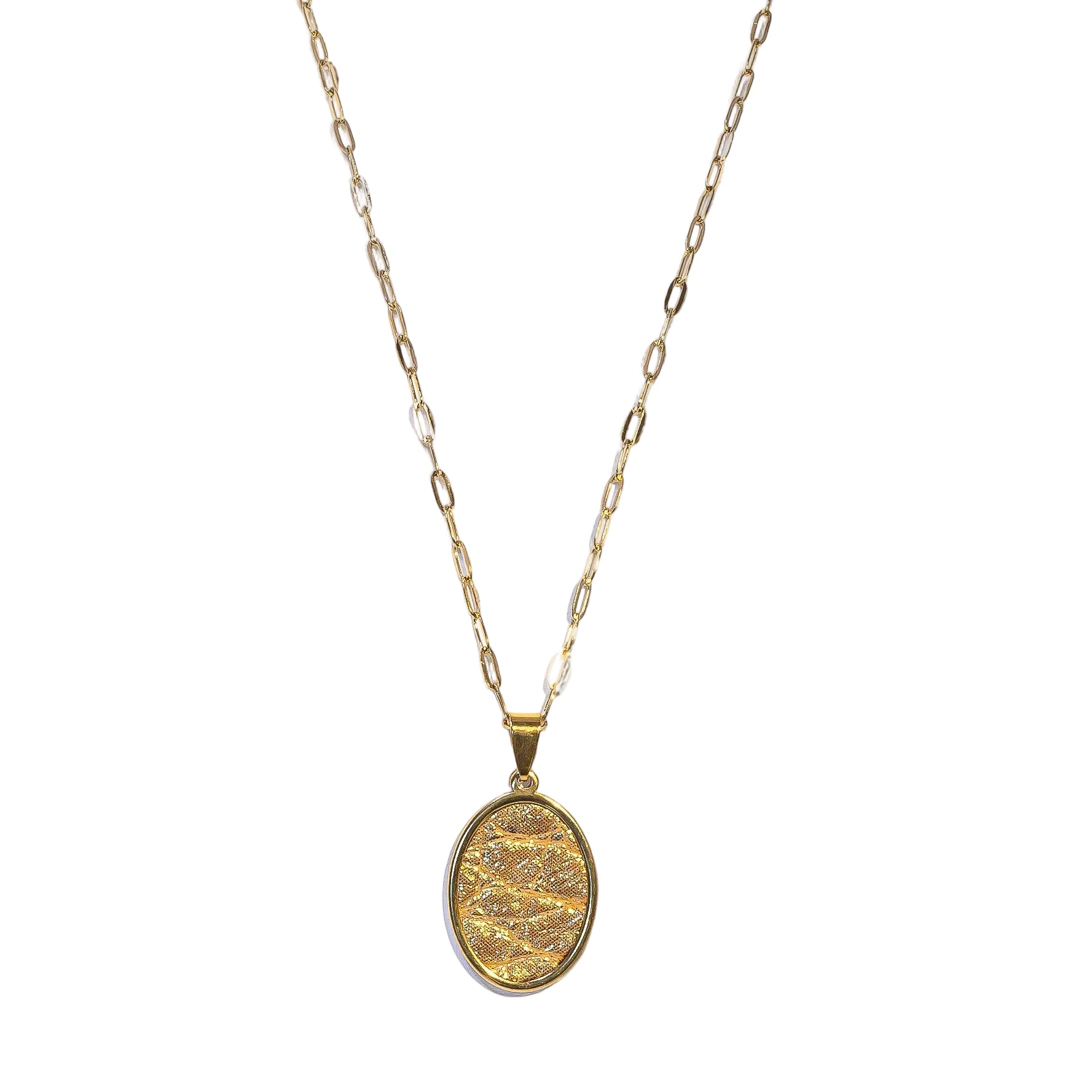 Grateful Gold Oval Signature Necklace