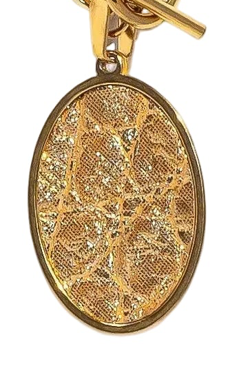Grateful Gold Alligator Oval Statement Pendant