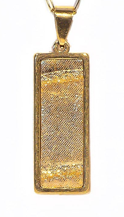 Grateful Gold Rectangle Signature Pendant