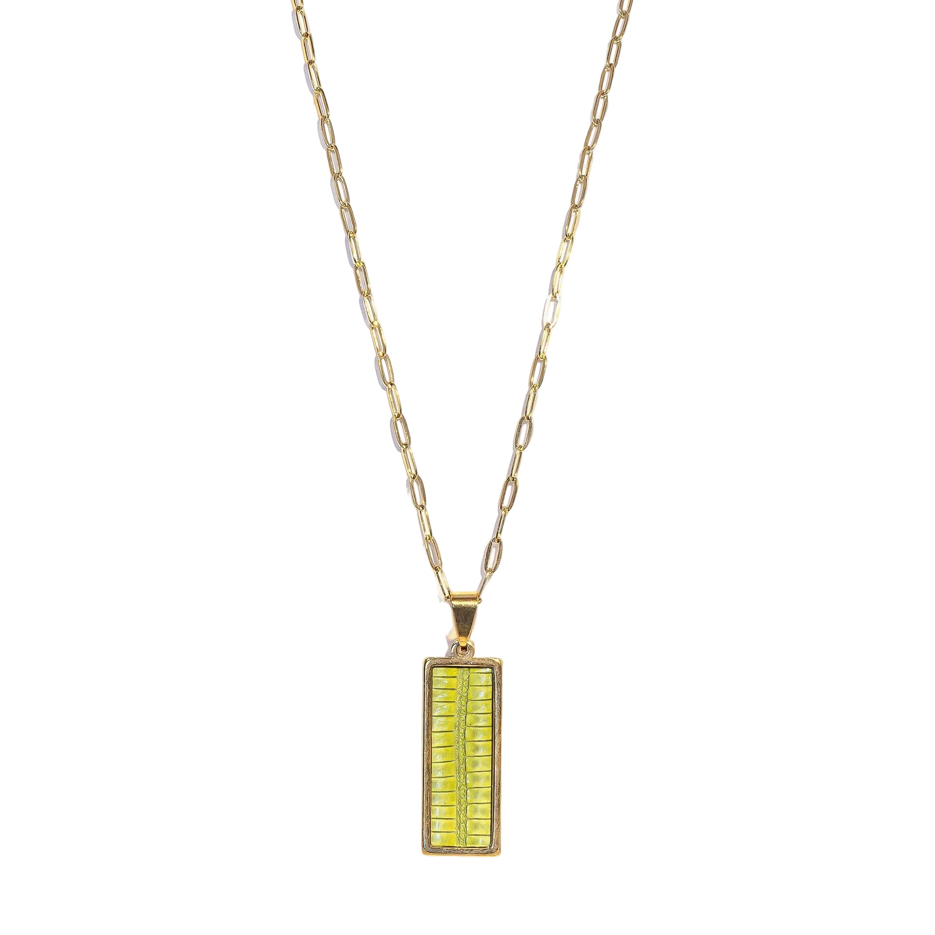 Keylime Rectangle Signature Necklace