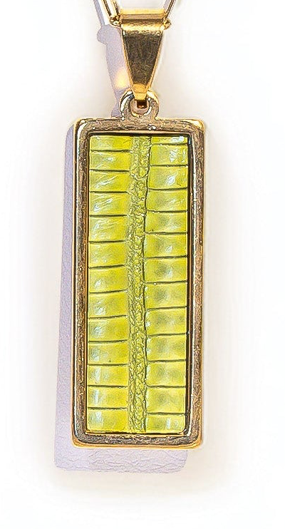 Keylime Lizard Rectangle Signature Pendant