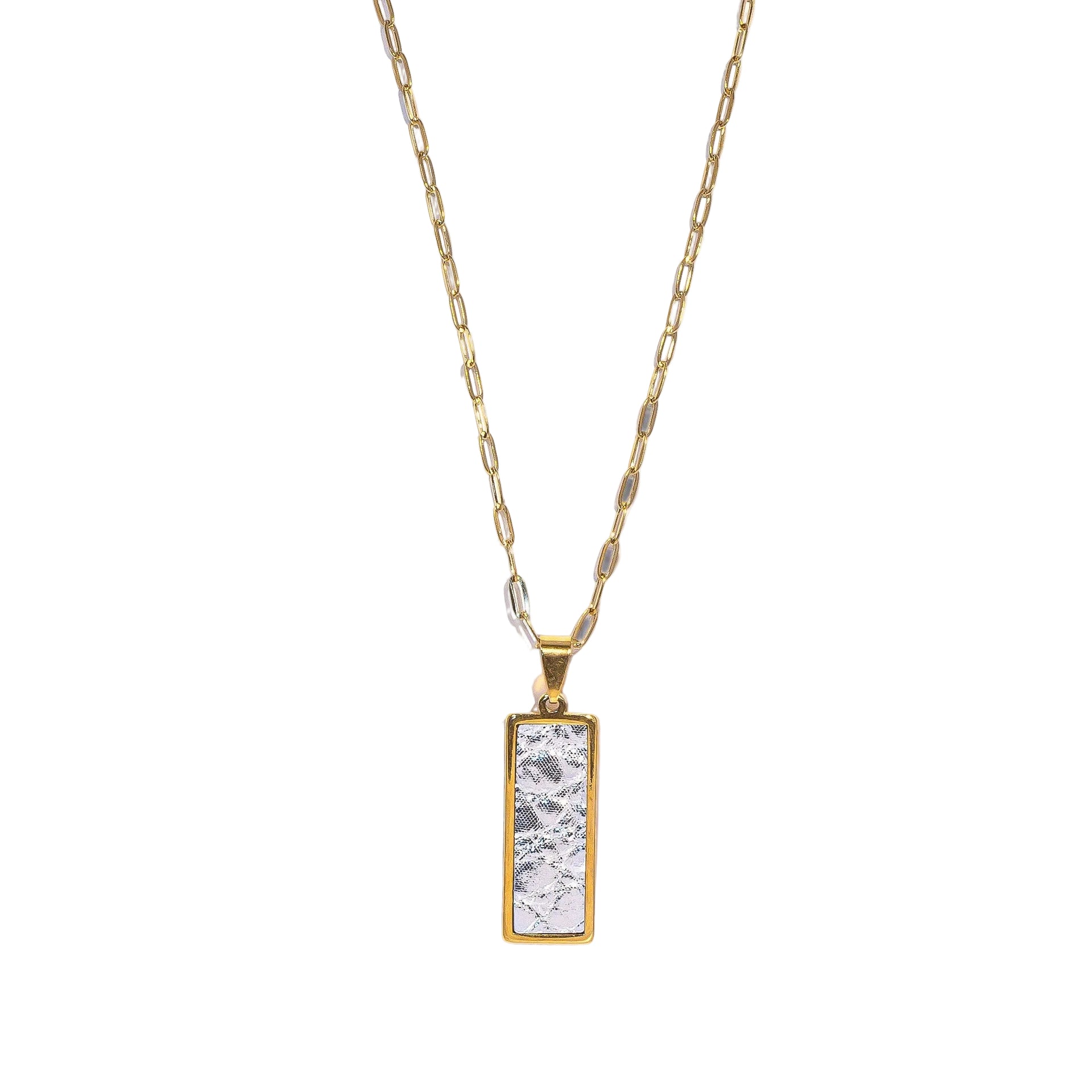 Mrs. Robinson Rectangle Signature Necklace