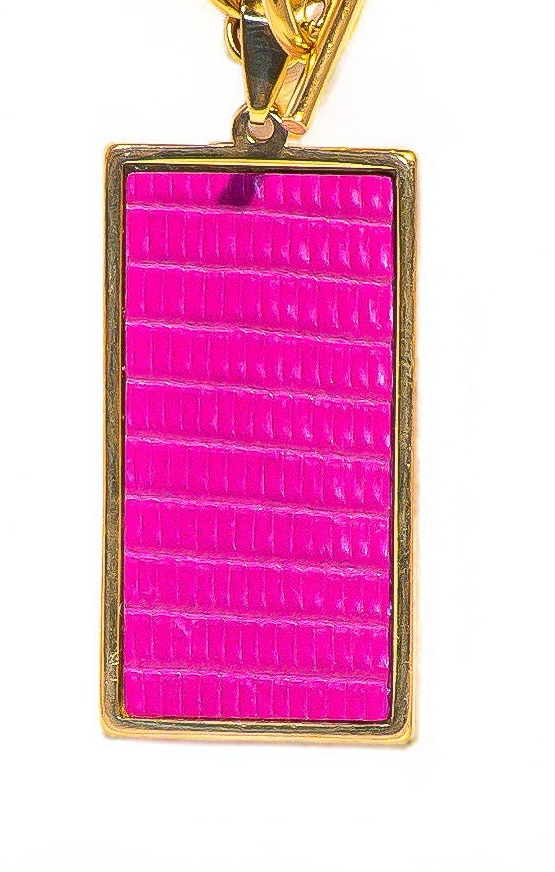 Orchid Lizard Rectangle Statement Pendant