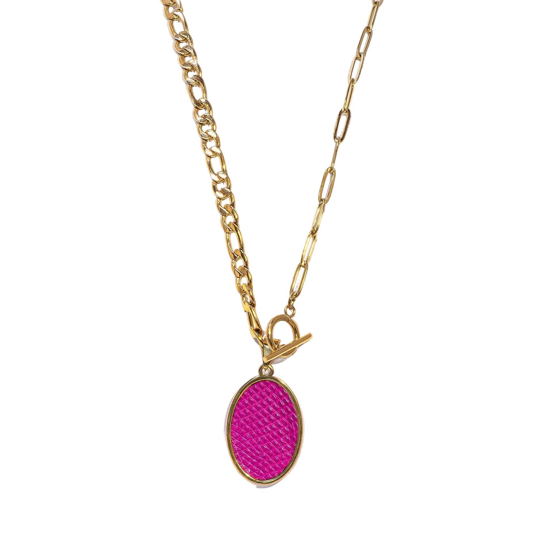 Orchid Oval Statement Necklace
