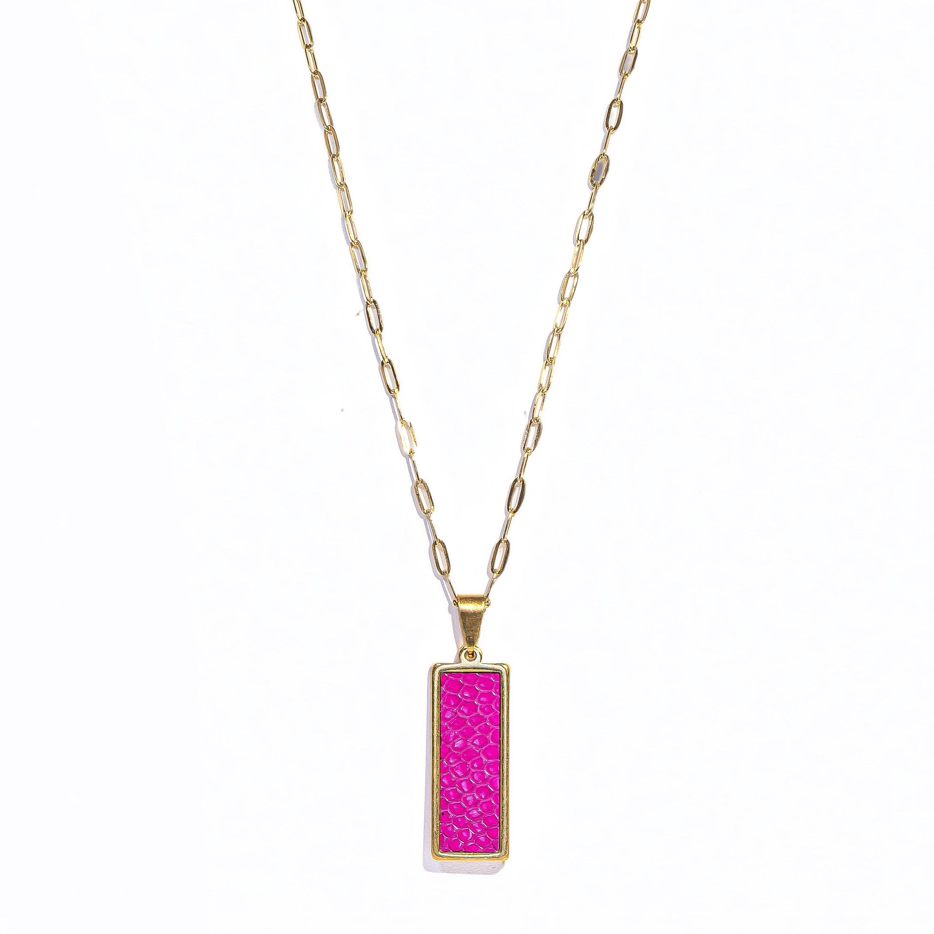 Orchid Rectangle Signature Necklace