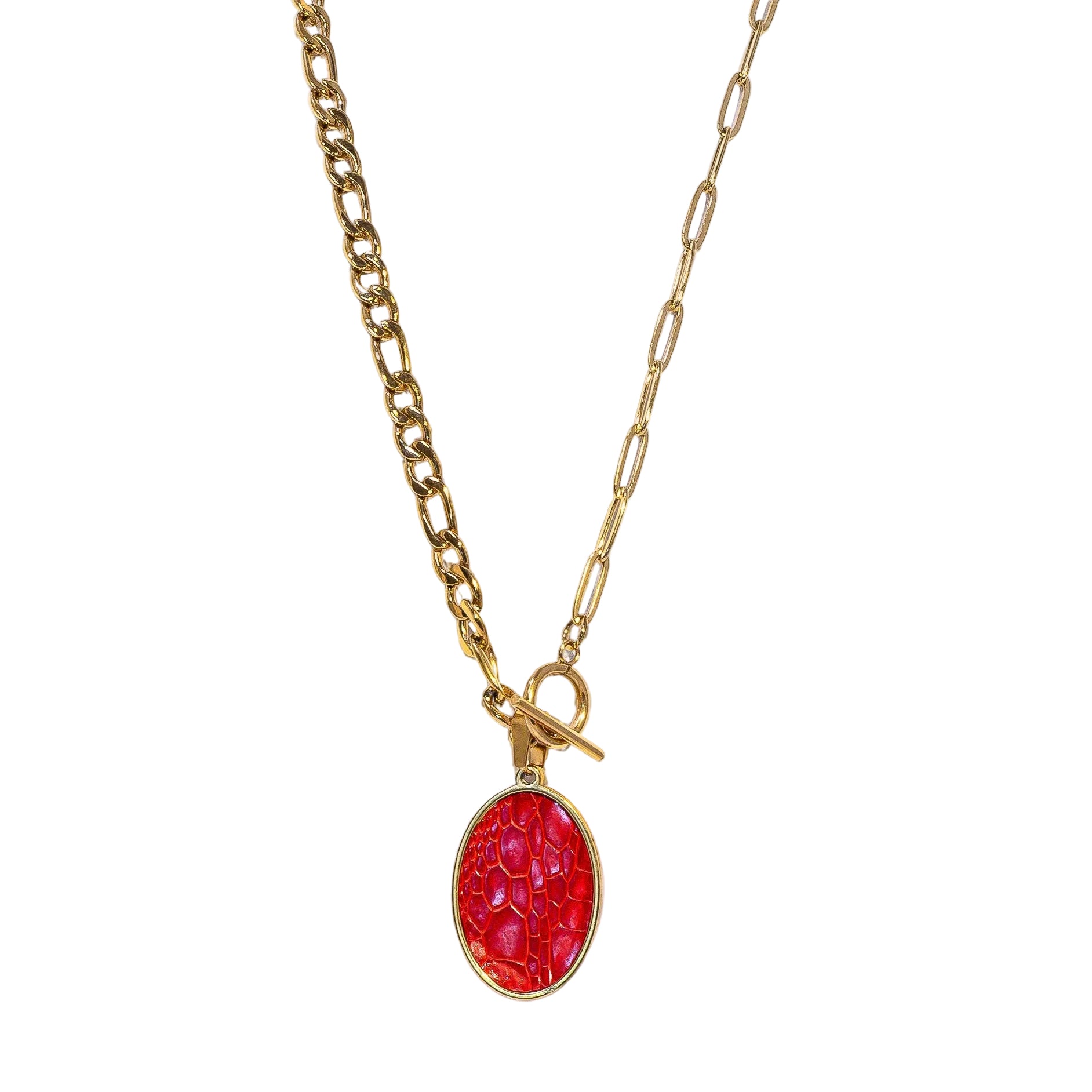 Rouge Oval Statement Necklace