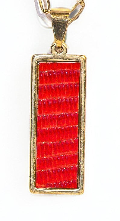 Rouge Lizard Rectangle Signature Pendant