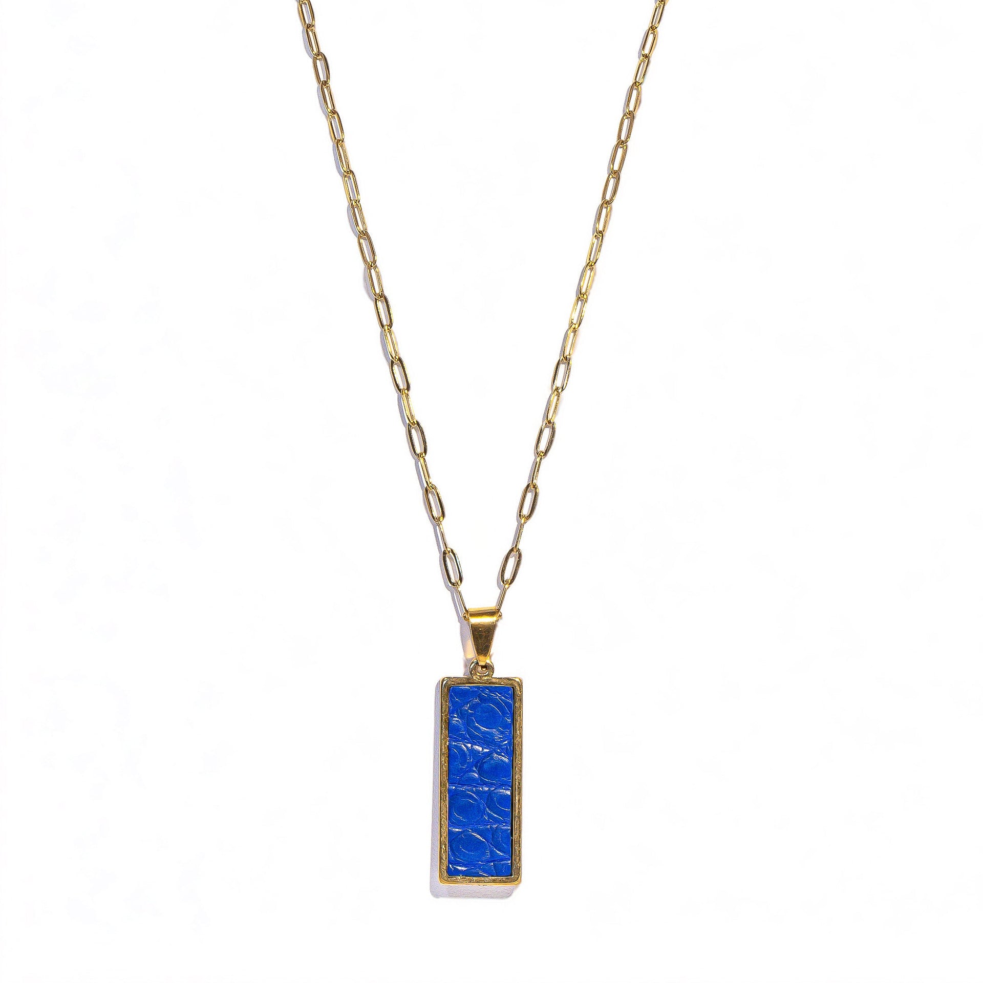 Sapphire Rectangle Signature Necklace