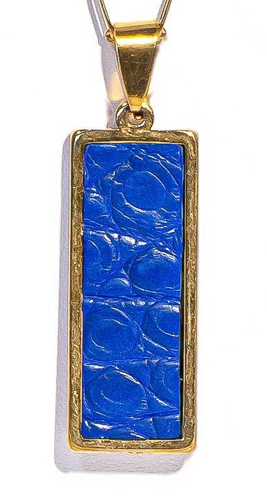 Sapphire Rectangle Signature Pendant