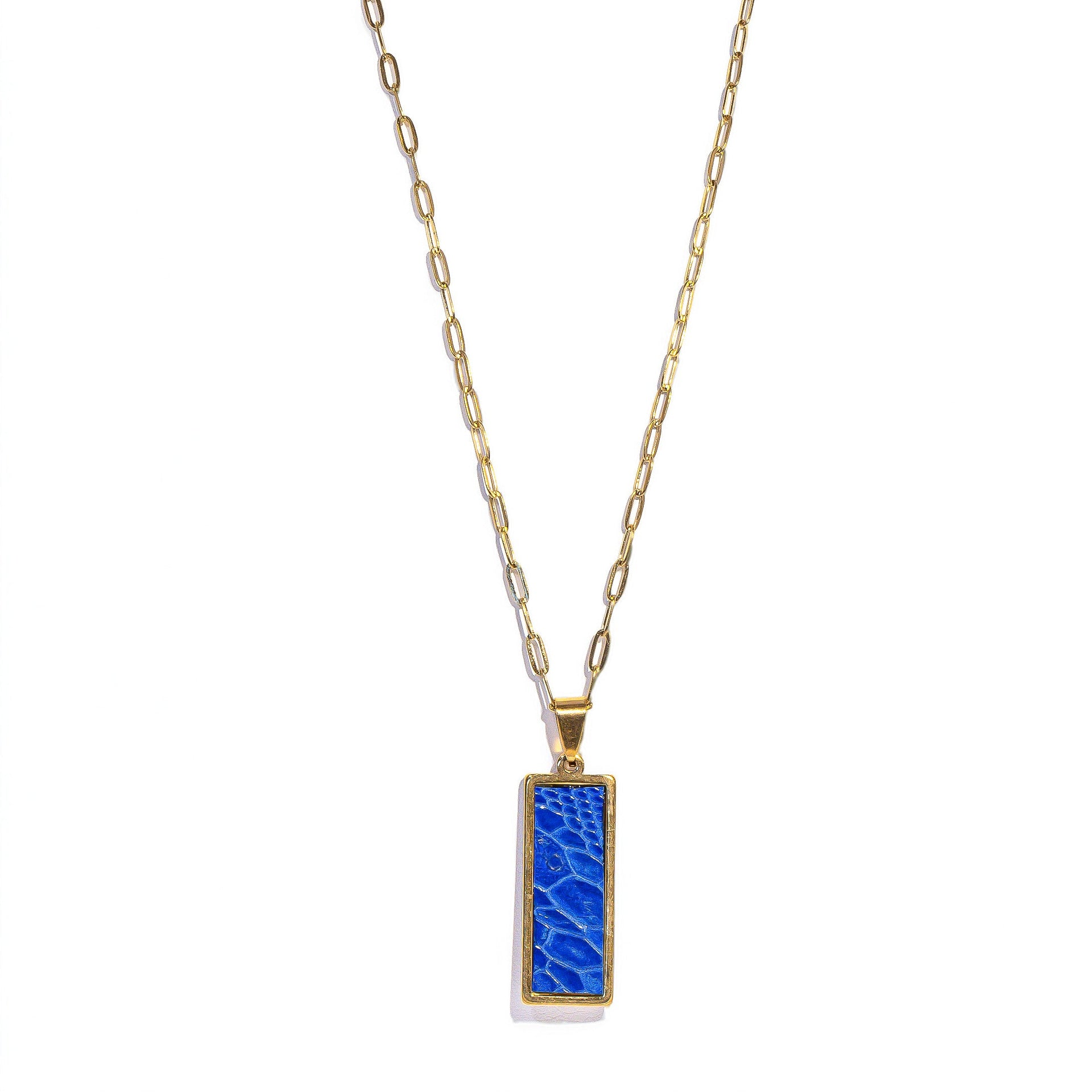 Sapphire Rectangle Signature Necklace