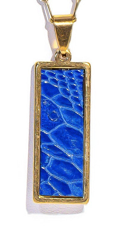 Sapphire Lizard Rectangle Signature Pendant