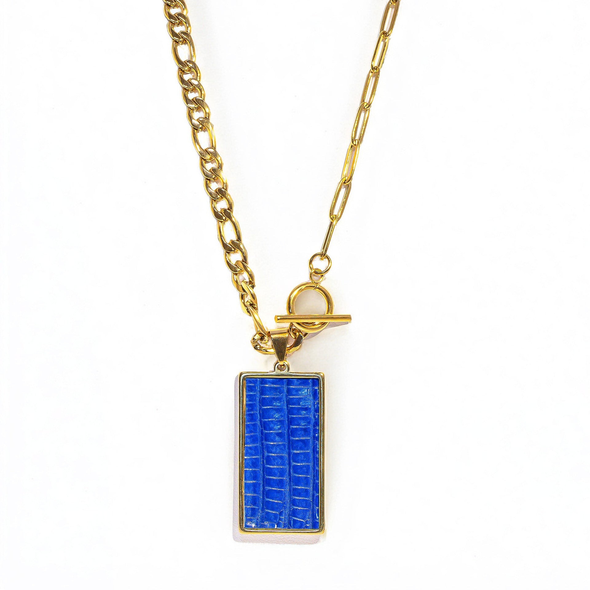 Sapphire Rectangle Statement Necklace