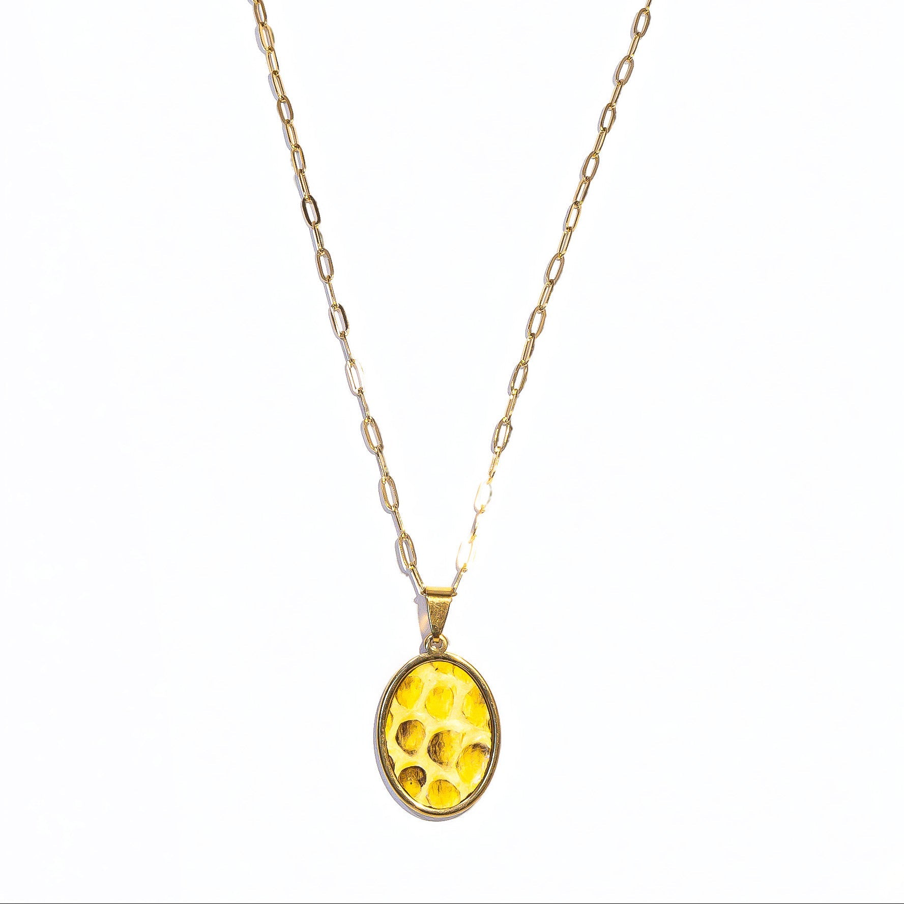 Sunshine Python Oval Signature Necklace