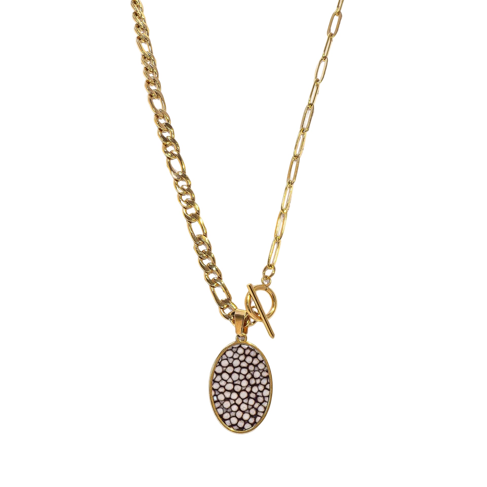 Truffle Stringray Oval Statement Necklace