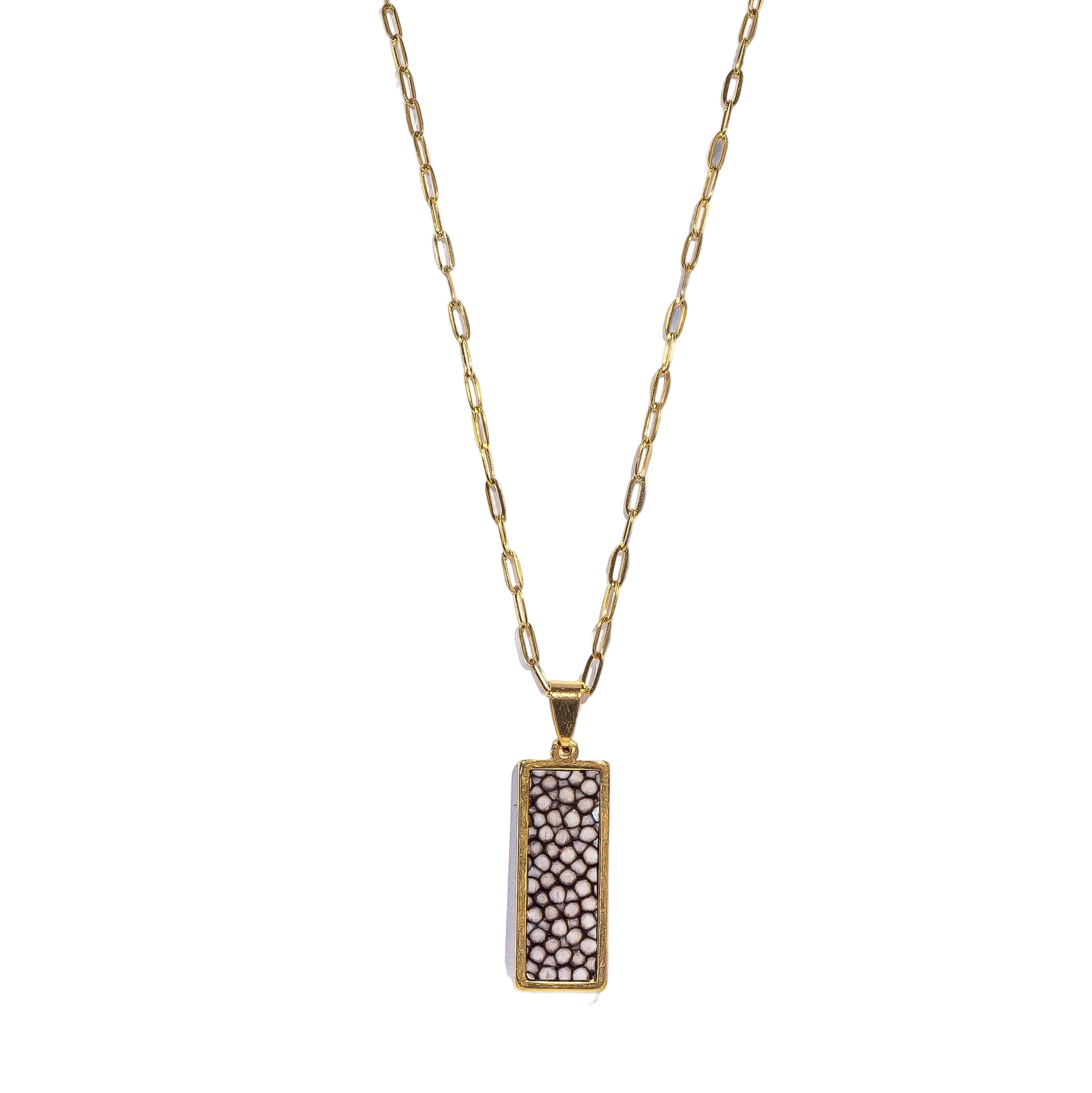 Truffle Rectangle Signature Necklace