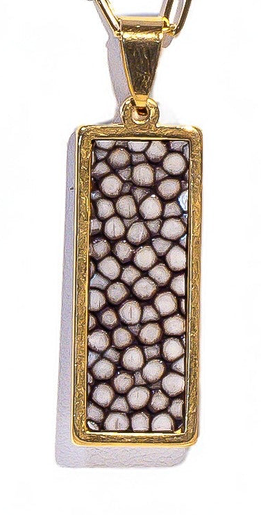 Truffle Stingray Rectangle Signature Pendant