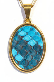 Turks Python Oval Signature Pendant
