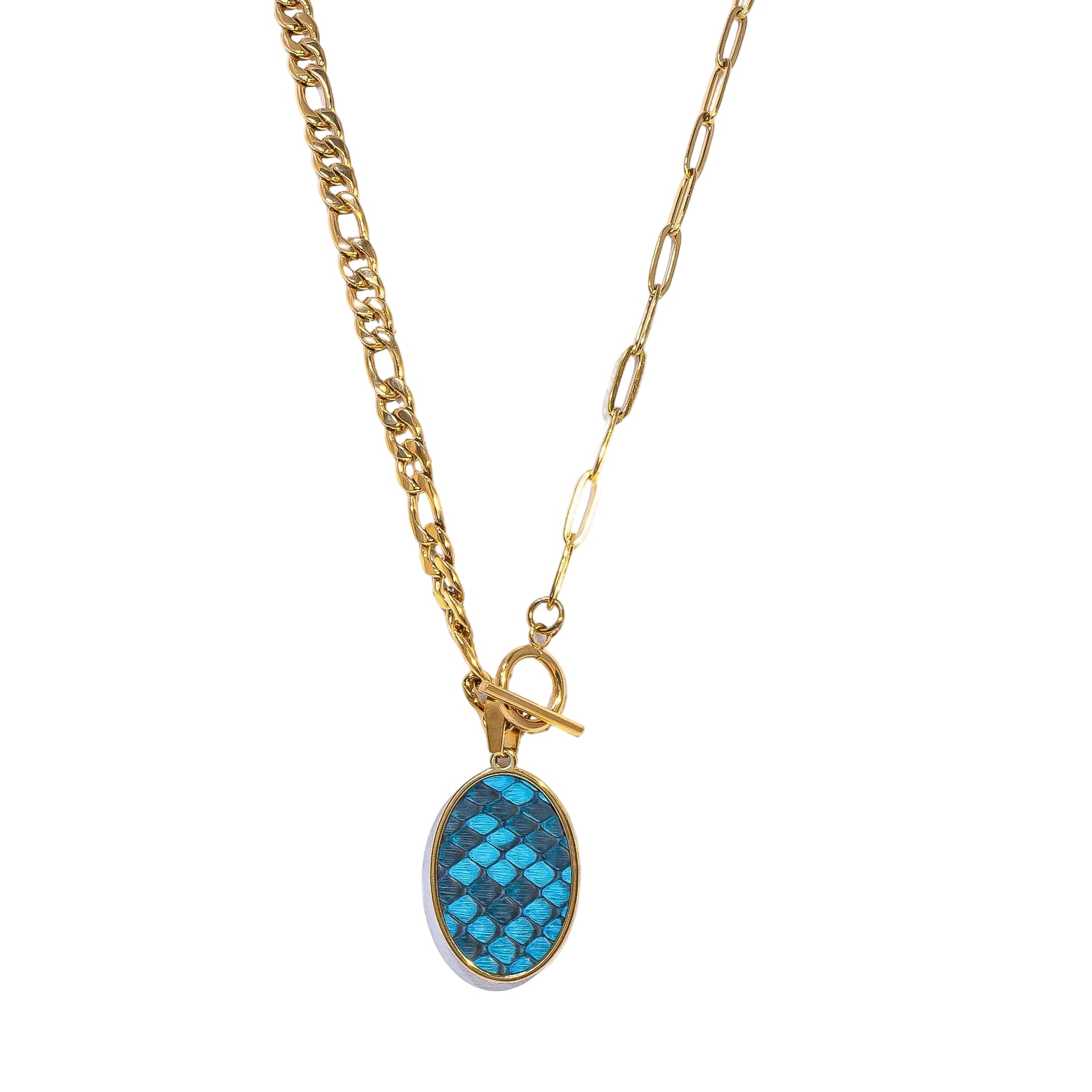 Turks Python Oval Statement Necklace