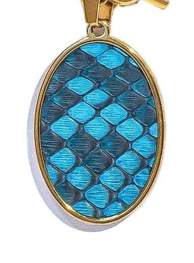 Turks Python Oval Statement Pendant