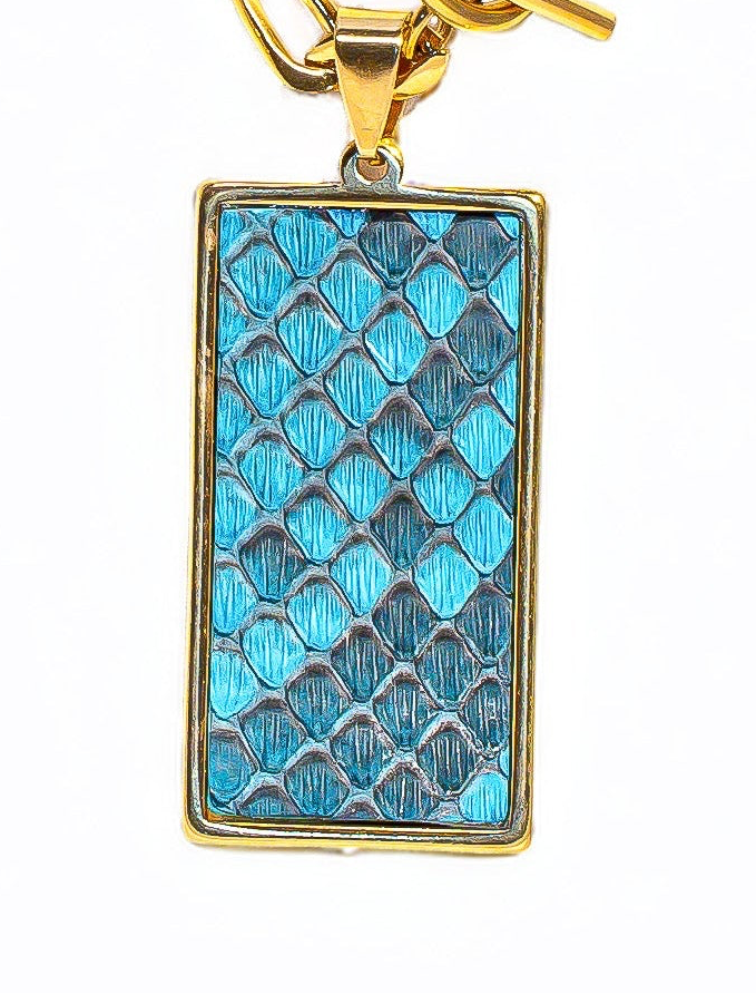 Turks Python Rectangle Statement Pendant