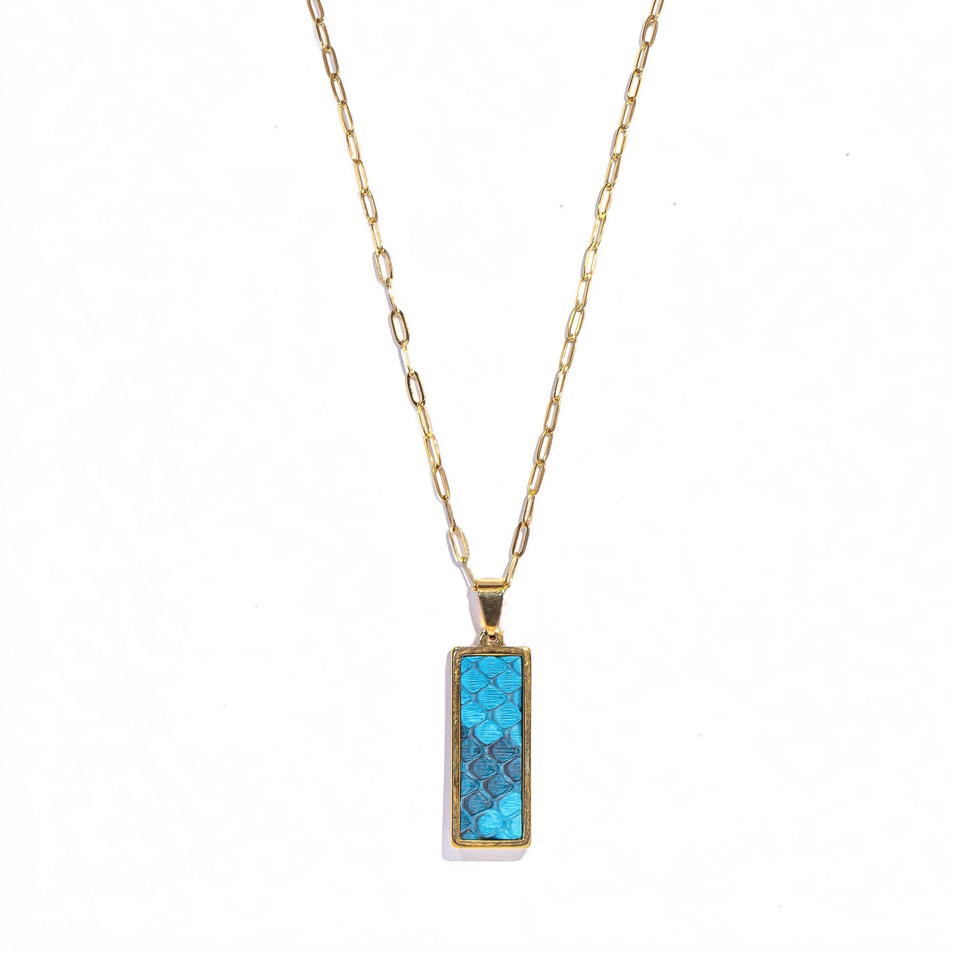 Turks Rectangle Signature Necklace