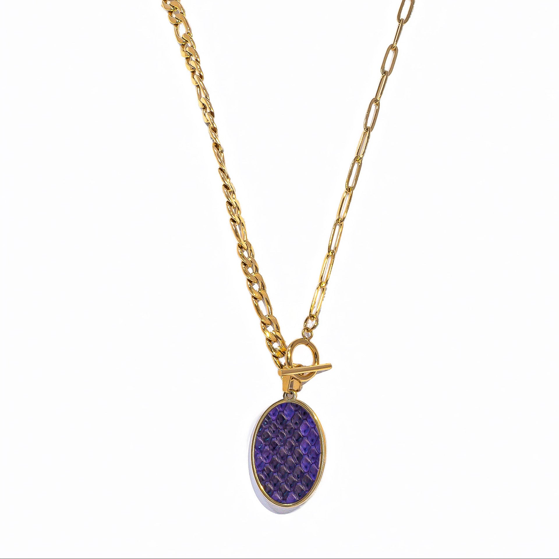 Velvet Plum Oval Statement Necklace