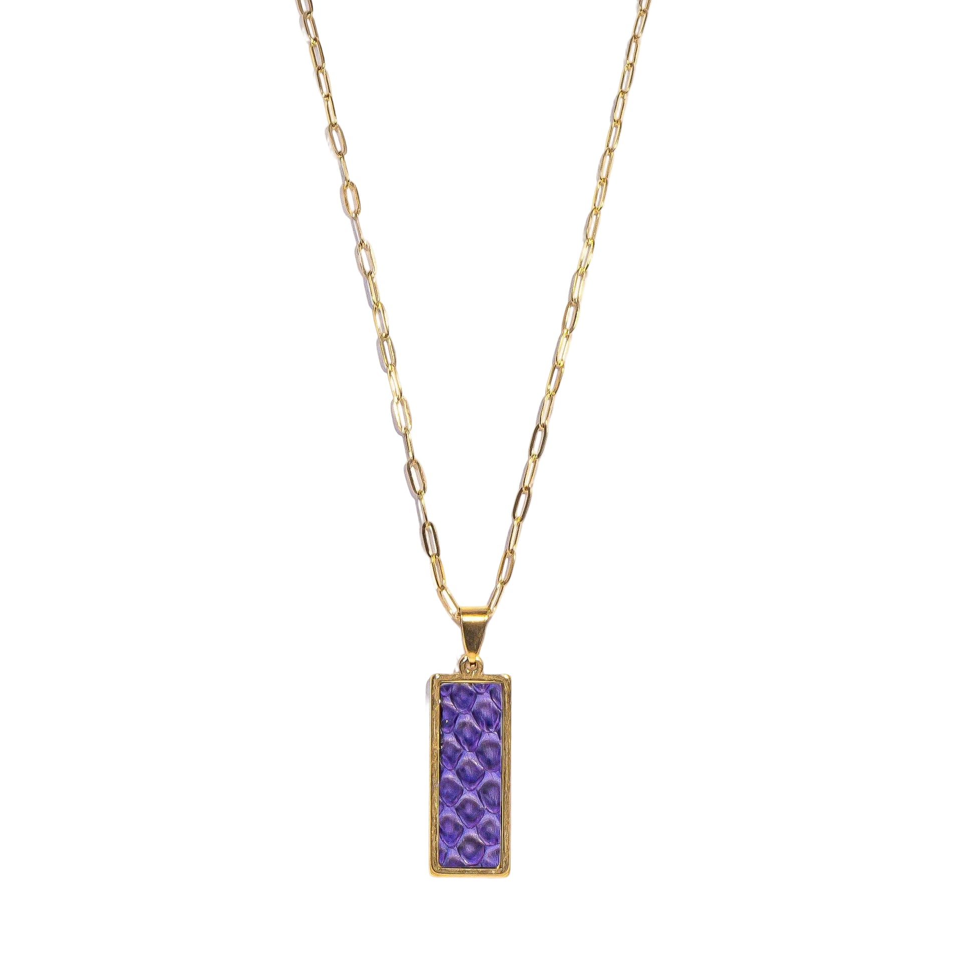 Velvet Plum Rectangle Signature Necklace