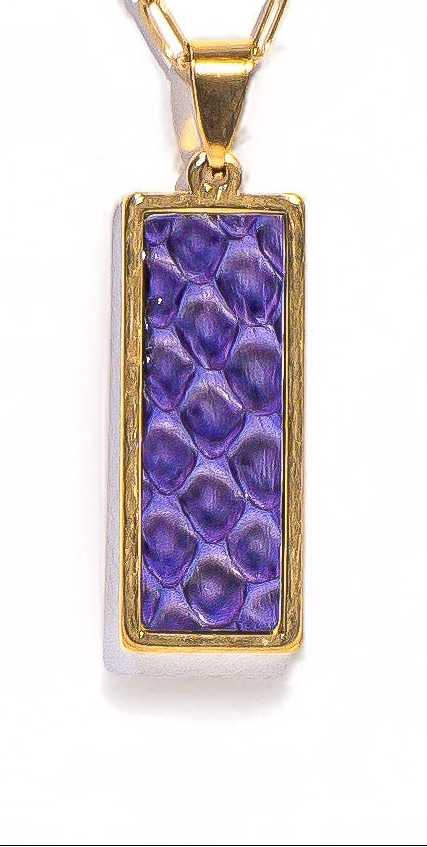 Velvet Plum Rectangle Signature Pendant