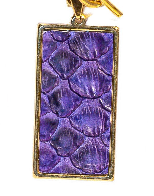 Velvet Plum Python Rectangle Statement Pendant